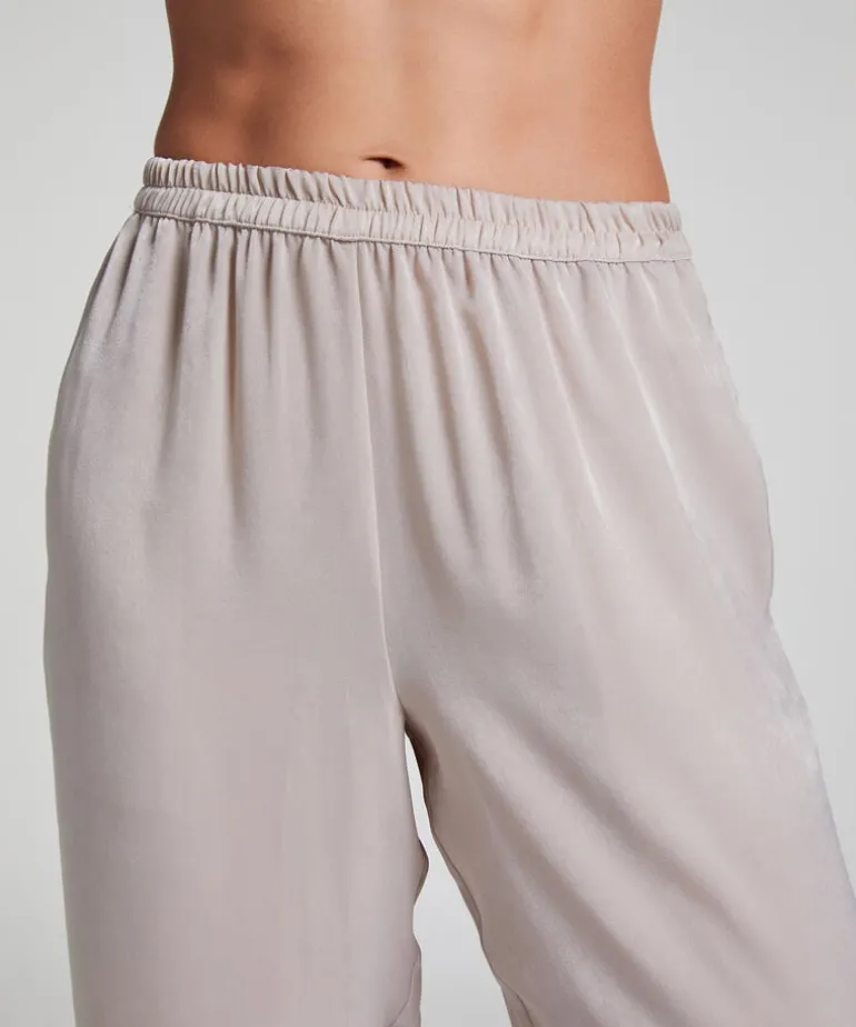 Satin Trousers - Beige