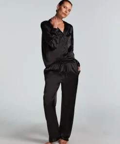 Satin Trousers - Black