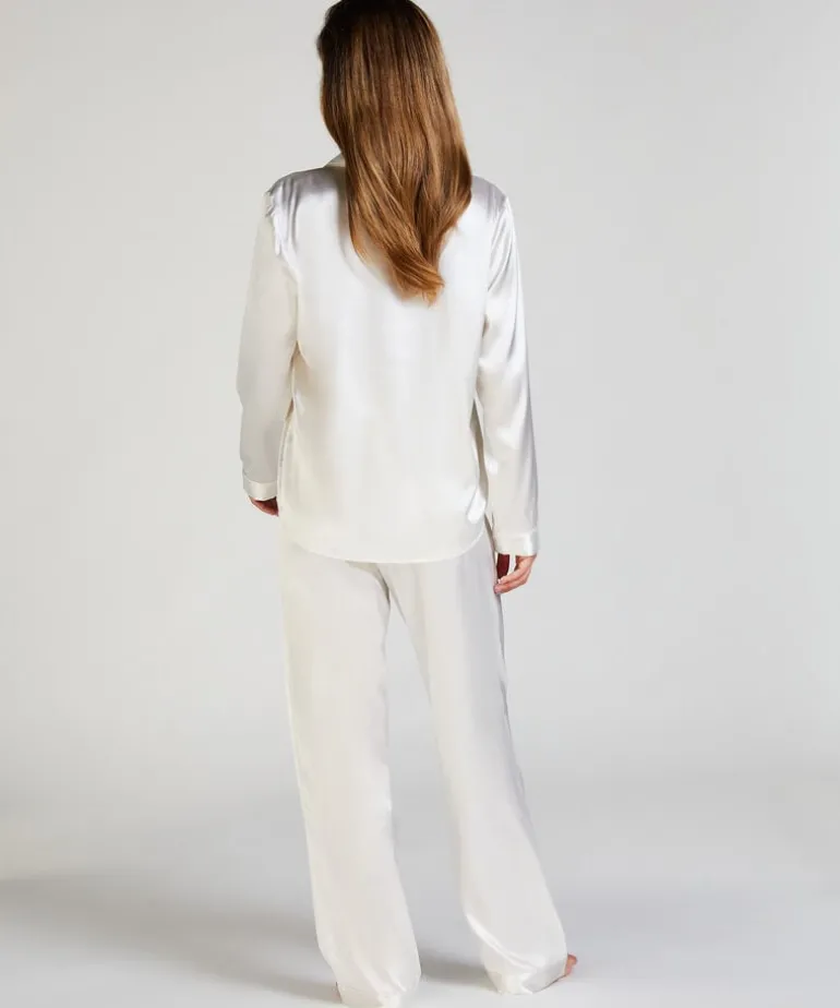 Satin Trousers - White