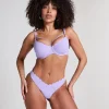 Scallop High-Leg Bikini Bottoms - Purple