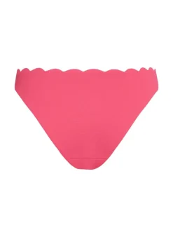 Scallop High-Leg Bikini Bottoms - Pink