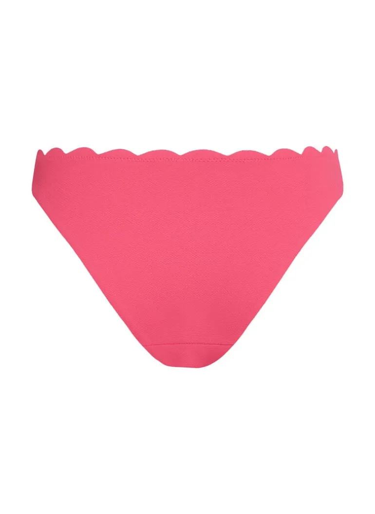 Scallop High-Leg Bikini Bottoms - Pink