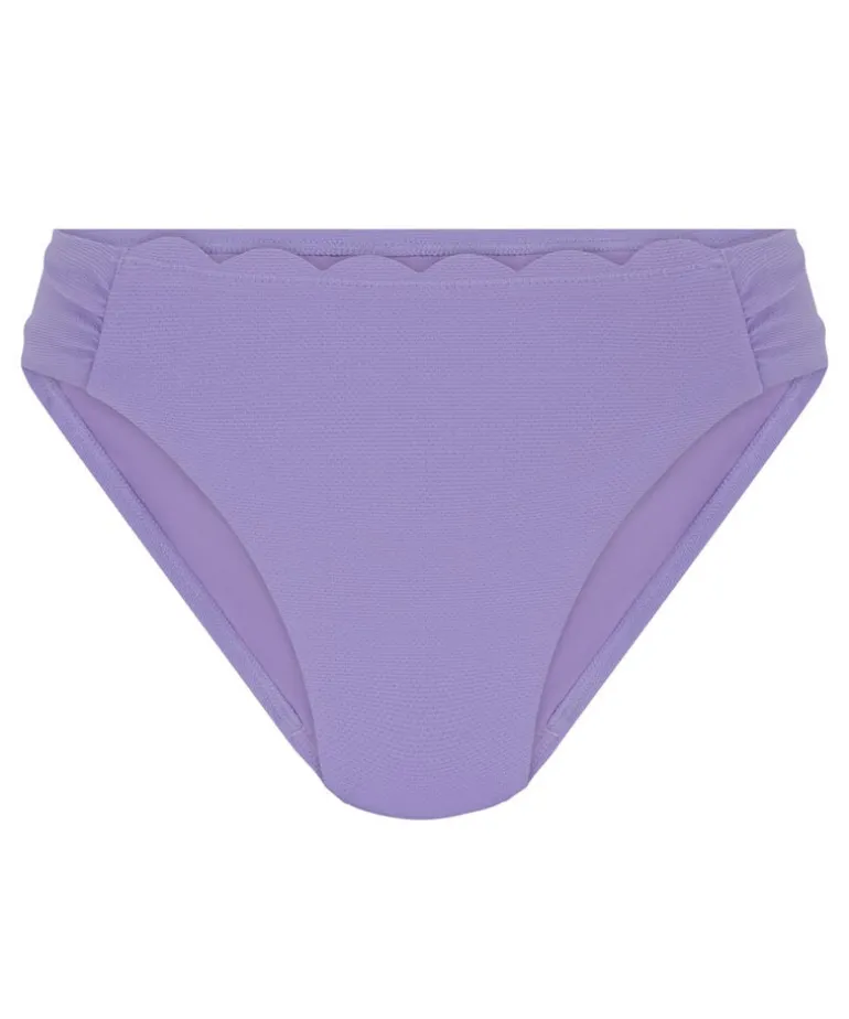 Scallop High-Leg Bikini Bottoms - Purple