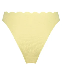 Scallop High-Leg Bikini Bottoms - Yellow