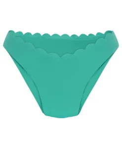 Scallop High-Leg Bikini Bottoms - Green