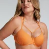Scallop Lurex Bikini Top - Orange
