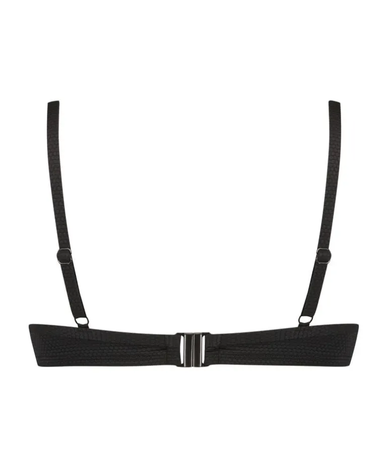 Scallop non-padded underwire bikini top - Black