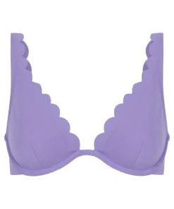 Scallop non-padded underwired bikini top - Purple