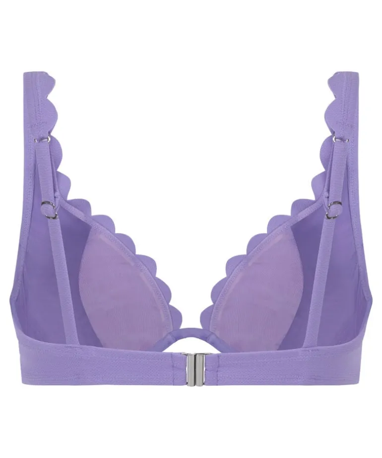 Scallop non-padded underwired bikini top - Purple