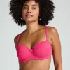 Scallop Padded Strapless Underwired Bikini Top Cup E + - Pink