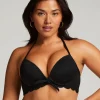 Scallop padded underwired bikini-top - Black