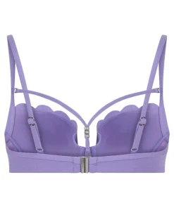 Scallop Padded Underwired Bikini Top - Purple