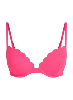 Scallop push-up underwired bikini top Cup A - E - Pink