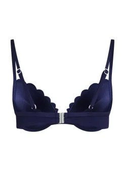 Scallop push-up underwired bikini top Cup A - E - Blue