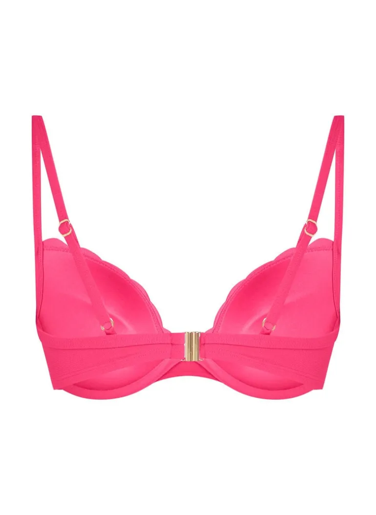 Scallop push-up underwired bikini top Cup A - E - Pink