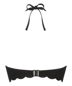 Scallop push-up underwired bikini top Cup A - E - Black