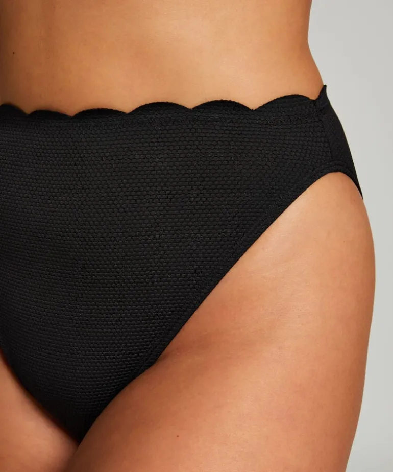 Scallop Rio Bikini Bottoms - Black