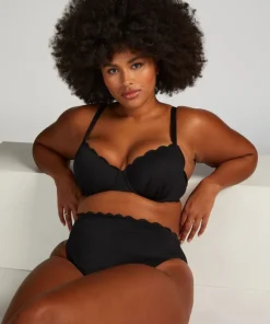 Scallop Rio Bikini Bottoms - Black