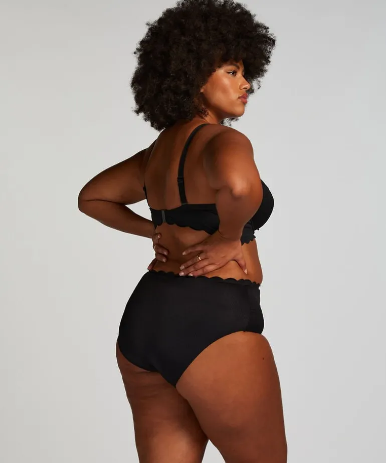 Scallop Rio Bikini Bottoms - Black