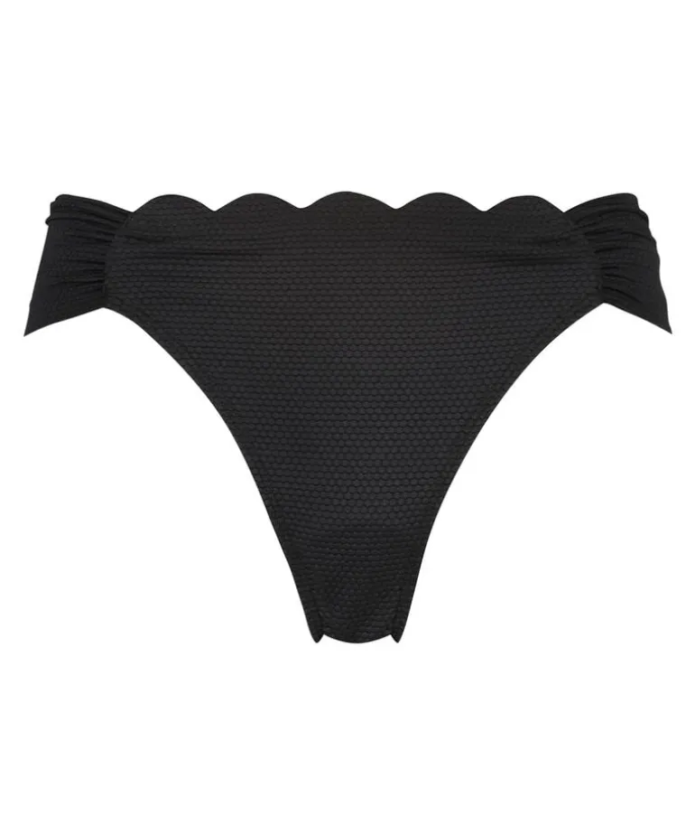 Scallop Rio Bikini Bottoms - Black