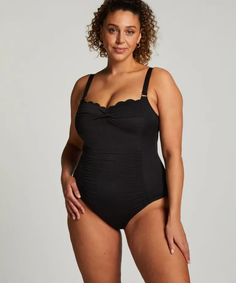 Scallop swimsuit - Black