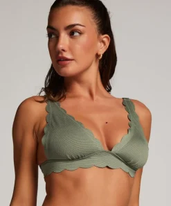 Scallop triangle bikini top - Green
