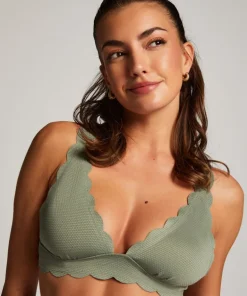 Scallop triangle bikini top - Green