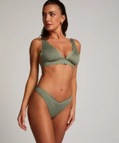 Scallop triangle bikini top - Green