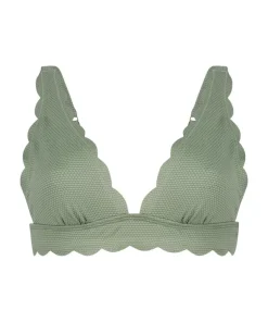 Scallop triangle bikini top - Green