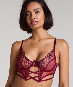 Scarlett Non-Padded Underwired Longline Bra - Red