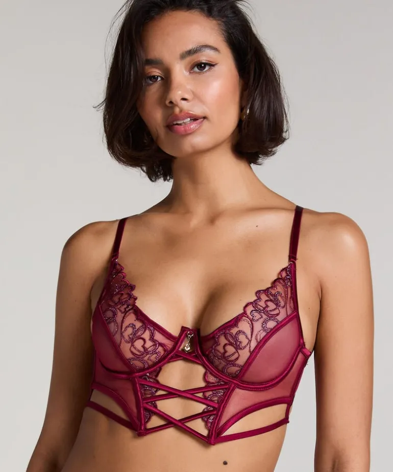 Scarlett Non-Padded Underwired Longline Bra - Red