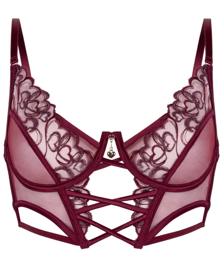 Scarlett Non-Padded Underwired Longline Bra - Red