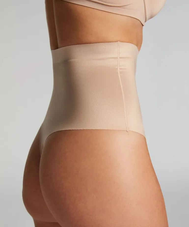 Sculpting scuba high waisted thong - Beige