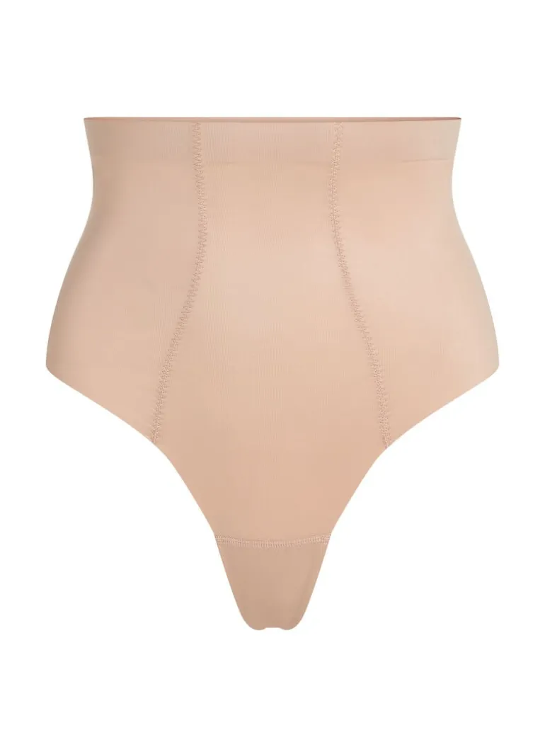 Sculpting scuba high waisted thong - Beige