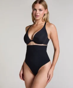 Seamless Enhancing High Waisted Thong - Black