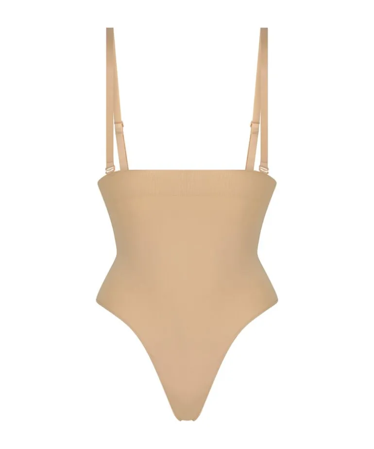 Seamless Enhancing High Waisted Thong - Beige