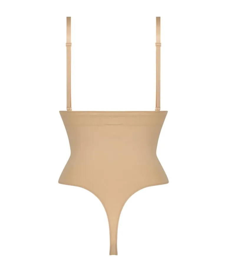 Seamless Enhancing High Waisted Thong - Beige