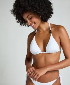 Seashell Triangle Bikini Top - White