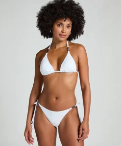 Seashell Triangle Bikini Top - White