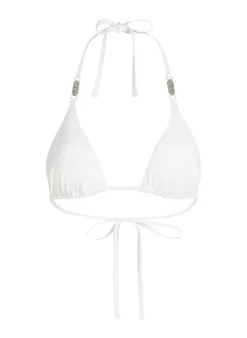 Seashell Triangle Bikini Top - White