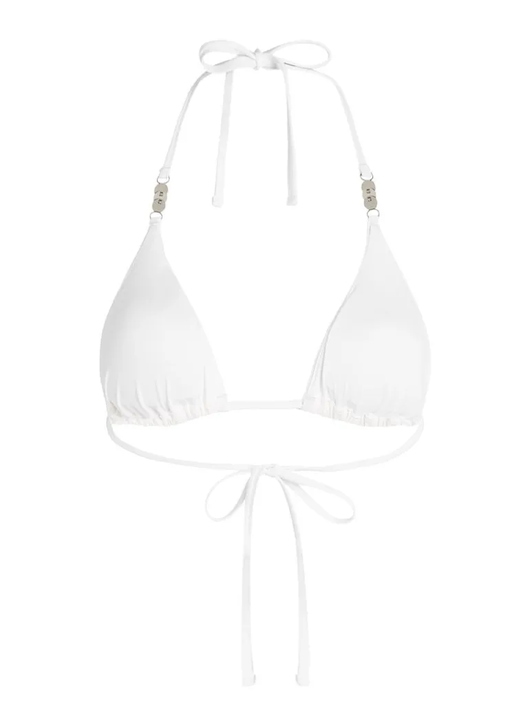 Seashell Triangle Bikini Top - White