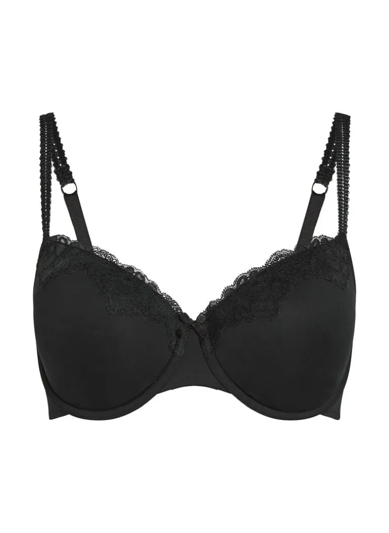 Secret Lace Padded Underwired Bra - Black
