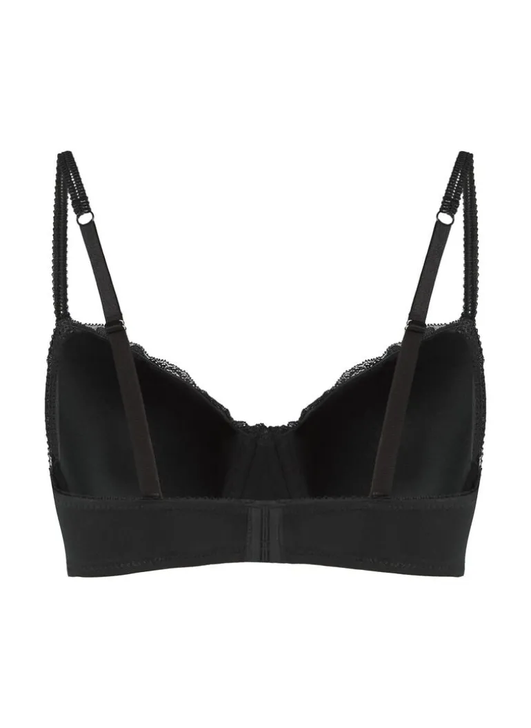 Secret Lace Padded Underwired Bra - Black
