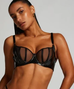 Seductress Half-Padded Cup Underwired Bra - Black