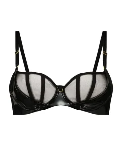 Seductress Half-Padded Cup Underwired Bra - Black