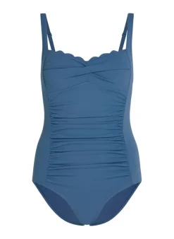 Shaping Scallop Swimsuit - Blue