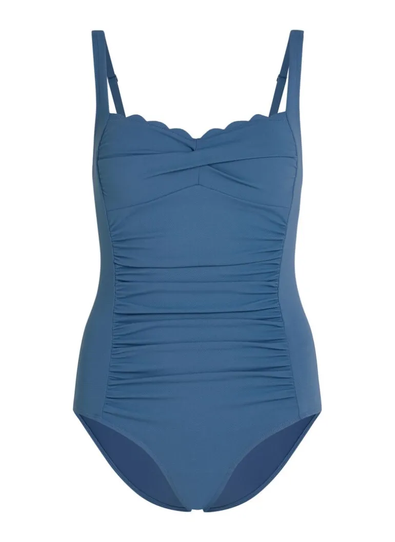 Shaping Scallop Swimsuit - Blue