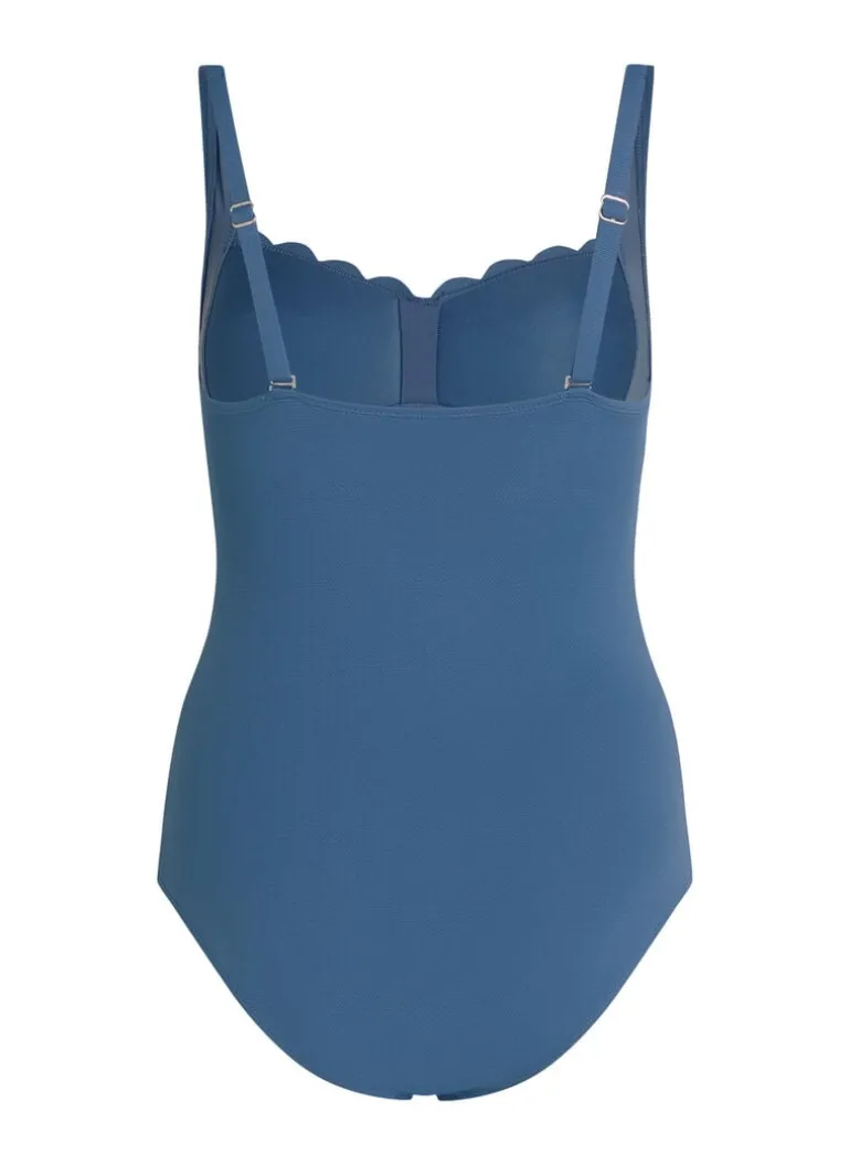 Shaping Scallop Swimsuit - Blue