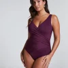 Shaping Shell Mesh Swimsuit - Purple