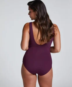 Shaping Shell Mesh Swimsuit - Purple